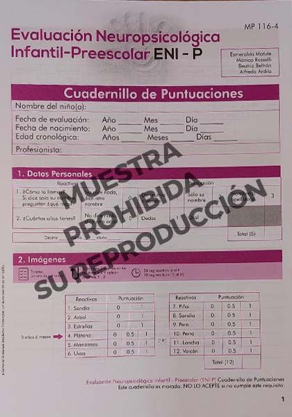 Cuadernillo de Registro / Puntaje Paq 15