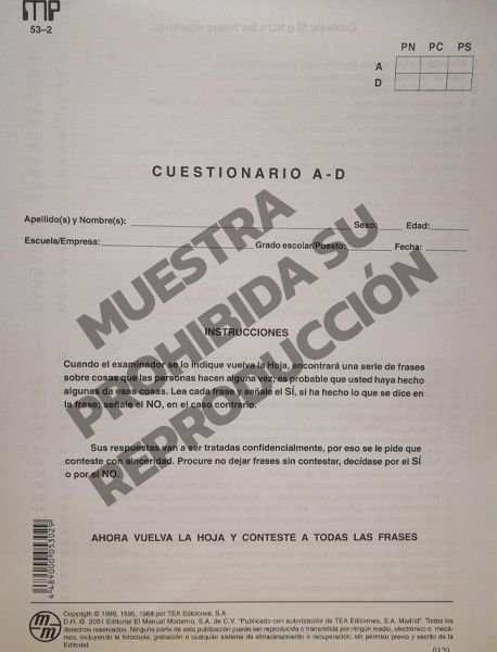 Cuestionario A-D Paq 25