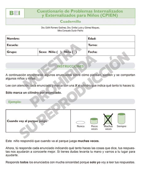 Cuestionario de Problemas Internalizados